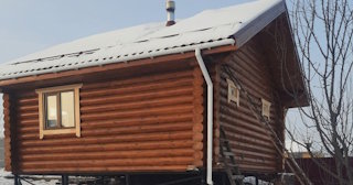 Баня из оцилиндрованного бревна под ключ в Алейске - от 137527 рублей